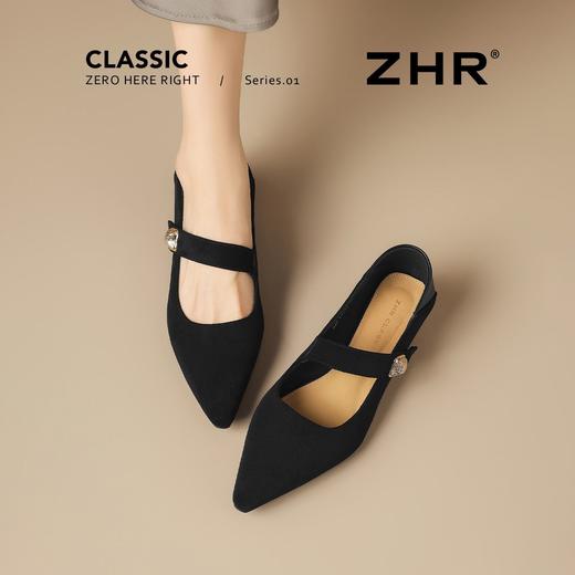 ZHR则则尖头方扣粗跟玛丽珍鞋女鞋2026新款法式优雅简约浅口单鞋 商品图4