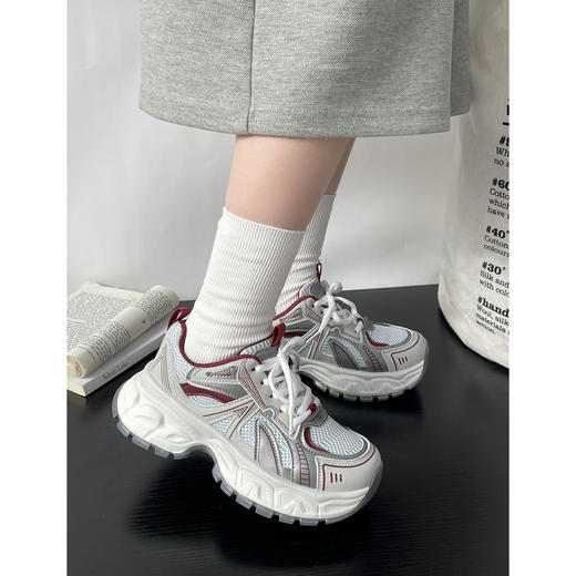 【YW】无忧购春季新款厚底增高网面透气轻便撞色休闲运动老爹鞋MIS-5681（3.7截单后3-7天发货) 商品图2