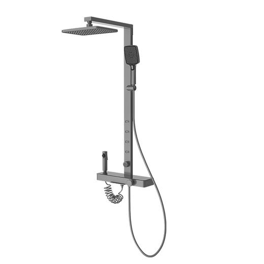 海尔家用卫浴花洒套装精铜水路按摩背喷大置物台增压淋浴花洒套装 花洒套装LP535F5 商品图0