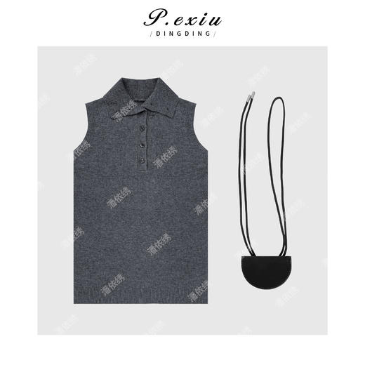 04-2潘依绣丁丁宠粉澳洲羊-毛 极简淑女高领针织背心裙 Q8963 商品图0