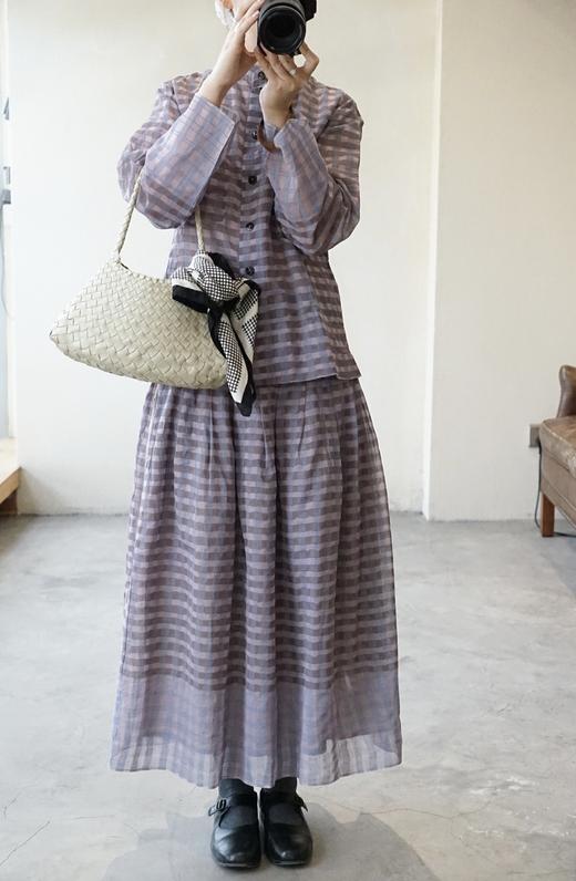 Khadi and Co丝棉格纹半裙 商品图3