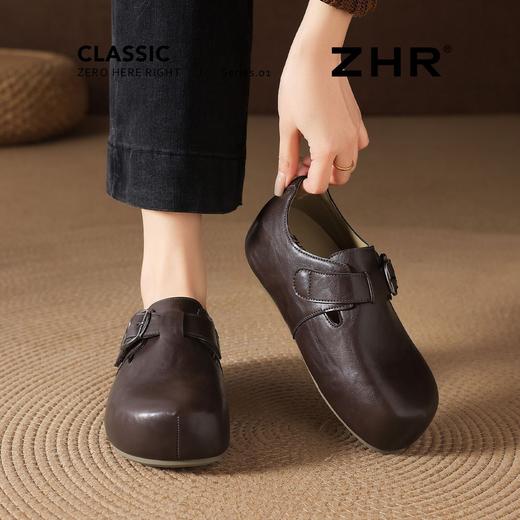 ZHR则则内增高勃肯鞋女2026春季新款英伦风圆头一脚蹬软底小皮鞋 商品图9