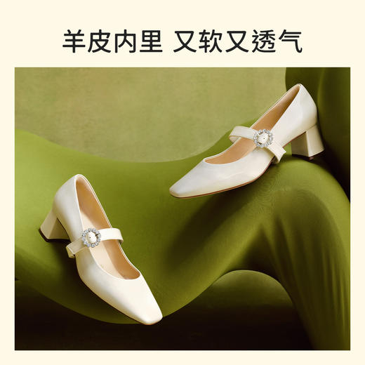 金靖同款7or9玛丽珍鞋空气棉高跟鞋蔓越莓/黑珍珠/银珠糖/牛奶糖 商品图3