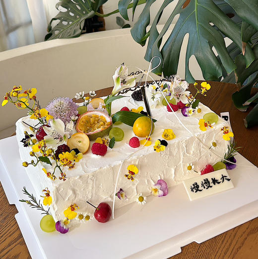 ins 鲜花水果方形蛋糕 商品图2