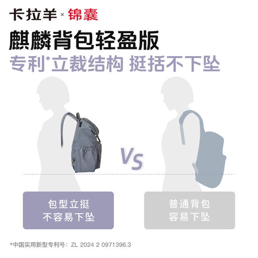 卡拉羊X锦囊多功能大容量商务通勤双肩包轻便电脑双肩包轻盈版悠途系列 CN5235L 商品图6