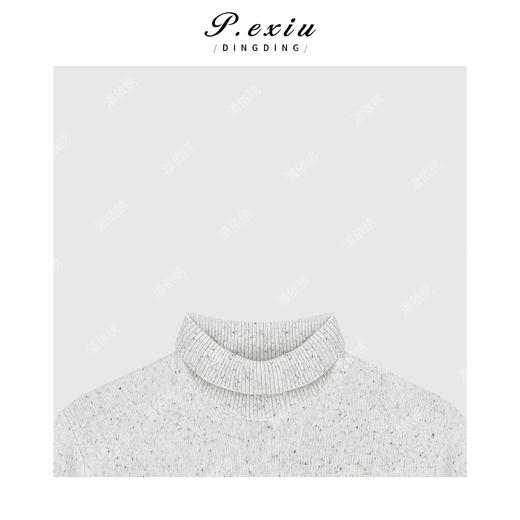 A008潘依绣丁丁宠粉100羊-毛 气质温柔花纱高领毛衣 Q45016 商品图2