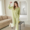 芬腾情侣睡衣春秋季纯棉翻领开衫长袖套装男款简约休闲女士家居服 商品缩略图4