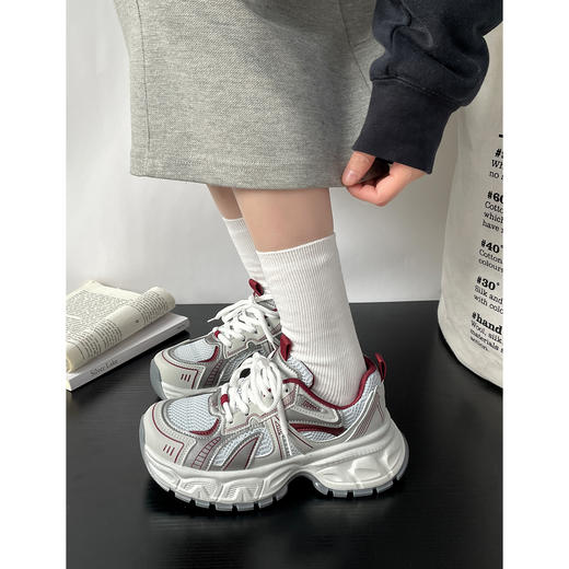 【YW】无忧购春季新款厚底增高网面透气轻便撞色休闲运动老爹鞋MIS-5681（3.7截单后3-7天发货) 商品图1