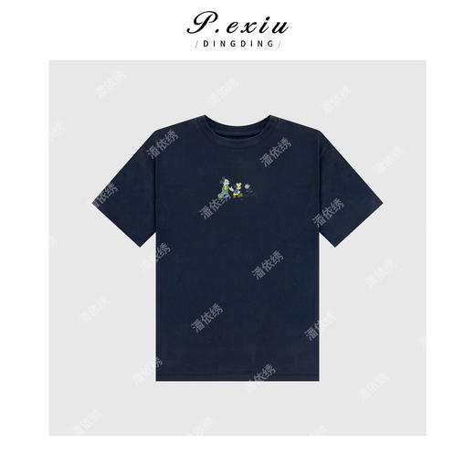 04-1潘依绣丁丁宠粉卡通图案撞色圆领短袖T恤 Q4597 商品图0