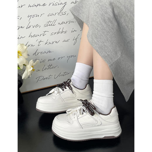 【YW】无忧购春季新款厚底增高撞色百搭板鞋休闲小白鞋MIS-6851（3.7截单后3-7天发货) 商品图4