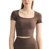 【3~5天发货】跃牌【美度空间】系列 方领瘦脸带胸垫瑜伽服女夏季普拉提训练上衣TXB62013 商品缩略图2