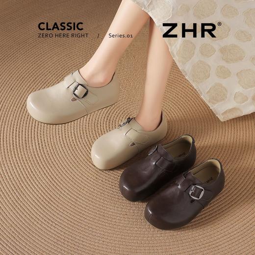 ZHR则则内增高勃肯鞋女2026春季新款英伦风圆头一脚蹬软底小皮鞋 商品图2