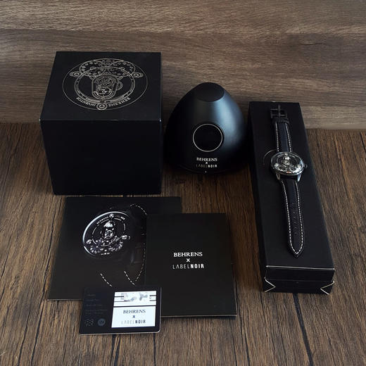 【95新】BEHRENS 贝伦斯BHR020自动机械机芯24小时显示；模拟地月系统的公转与自转42MM（男款）创想家系列黑钢250126JJ02 商品图1
