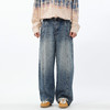 做旧水洗开门襟半松紧牛仔裤-纪念日百货门店同款169265645 商品缩略图0
