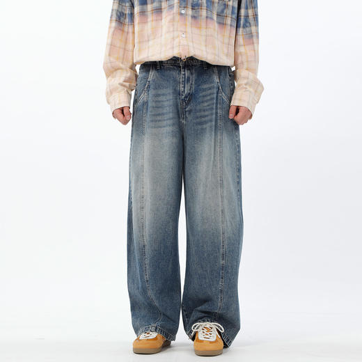 做旧水洗开门襟半松紧牛仔裤-纪念日百货门店同款169265645 商品图0