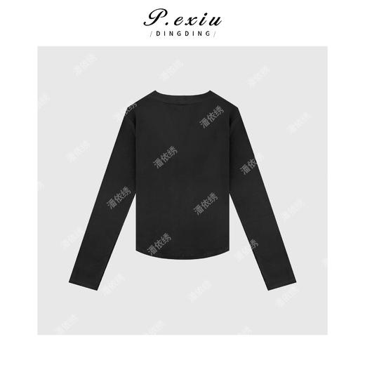 04-6潘依绣丁丁宠粉韩系慵懒风休闲显瘦V领上衣Q1486 商品图1