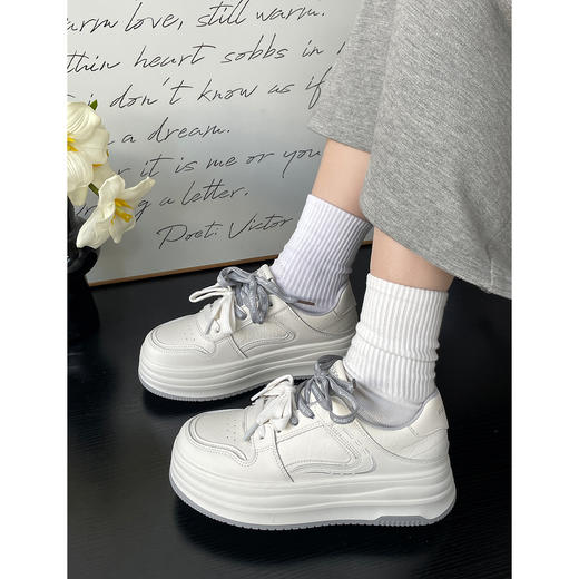 【YW】无忧购春季新款厚底增高撞色百搭板鞋休闲小白鞋MIS-6851（3.7截单后3-7天发货) 商品图10