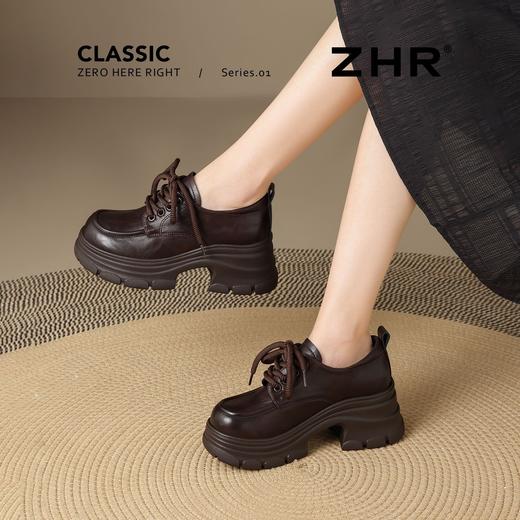 ZHR则则厚底增高单鞋英伦小皮鞋2026新款气质百搭洋气乐福鞋女鞋 商品图5