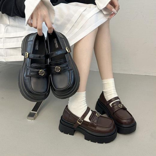 【YW】无忧购英伦风厚底乐福鞋女2026春季新款复古增高小皮鞋H9275（3.1截单后3-7天发货) 商品图1