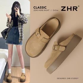 ZHR【厚底增高4cm】勃肯拖鞋2026春季新款复古软底小个子一脚蹬