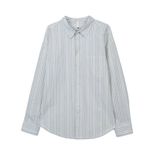 清新简约线绣条纹长袖衬衫-纪念日百货门店同款169693199 商品图4