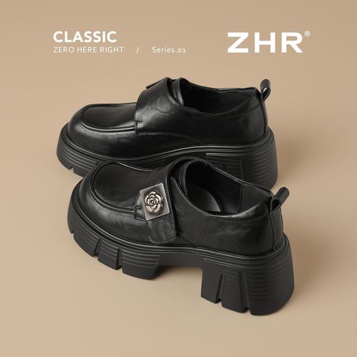 ZHR则则复古经典厚底增高乐福鞋2026春季新款百搭舒适通勤小皮鞋 商品图3