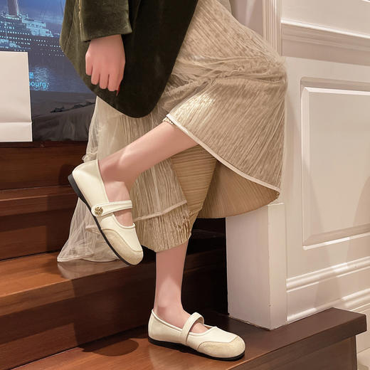 【YW】无忧购复古拼接玛丽珍单鞋女款春季浅口法式勃肯鞋582（3.1截单后3-7天发货) 商品图6