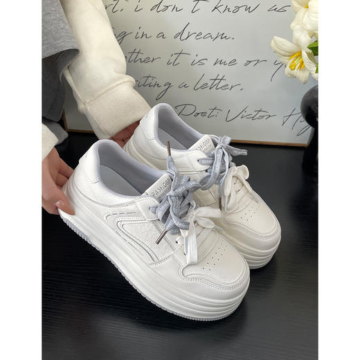 【YW】无忧购春季新款厚底增高撞色百搭板鞋休闲小白鞋MIS-6851（3.7截单后3-7天发货) 商品图2