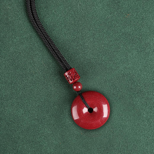 【祈愿吉品】紫金砂朱砂平安扣吊坠挂绳挂饰男女老小项链挂件正品 商品图4