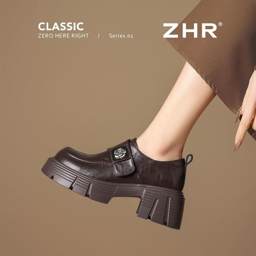 ZHR则则复古经典厚底增高乐福鞋2026春季新款百搭舒适通勤小皮鞋 商品图6