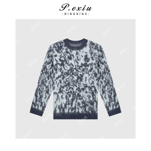 A008潘依绣丁丁宠粉【黑白派对】复古撞色毛绒感圆领针织毛衣 ZZ0709 商品图1