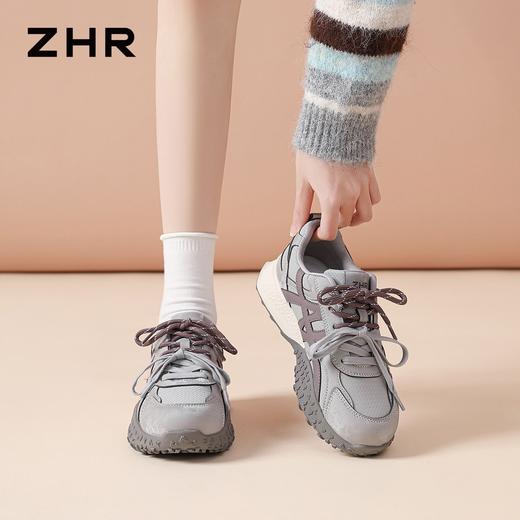 ZHR则则厚底德训鞋女2026春季新款时尚阿甘鞋运动女鞋增高休闲鞋 商品图4