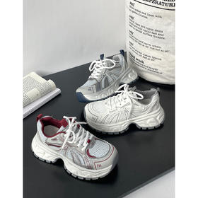 【YW】无忧购春季新款厚底增高网面透气轻便撞色休闲运动老爹鞋MIS-5681（3.7截单后3-7天发货)