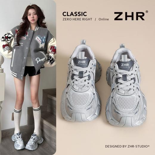 ZHR厚底【增高4.5cm】老爹鞋网面透气2026春季新款休闲鞋运动鞋女 商品图2