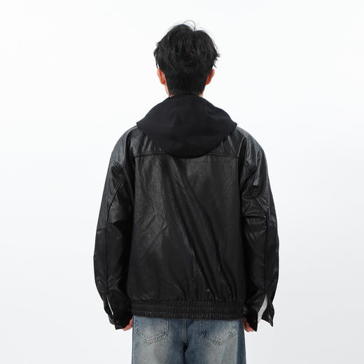 时尚个性连帽假两件质感皮衣-纪念日百货门店同款169148641 商品图2