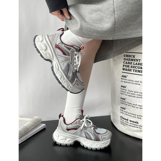 【YW】无忧购春季新款厚底增高网面透气轻便撞色休闲运动老爹鞋MIS-5681（3.7截单后3-7天发货) 商品图9