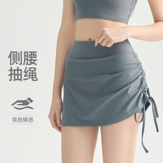 【3~5天发货】跃牌【美度空间】系列 侧腰抽绳瑜伽短裙女裸感防走光遮臀运动裙裤DQ62010 商品图1