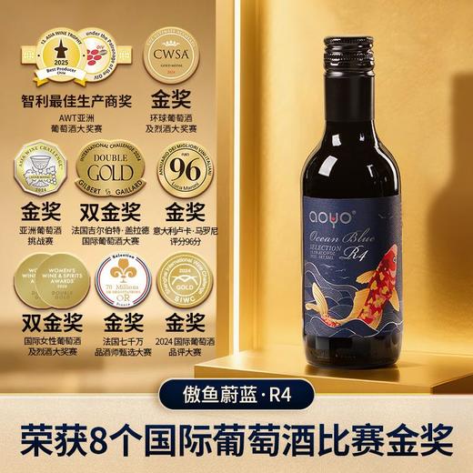 傲鱼小瓶红酒智利原装原瓶进口干红葡萄酒水果酒微醺小酒套装 商品图1