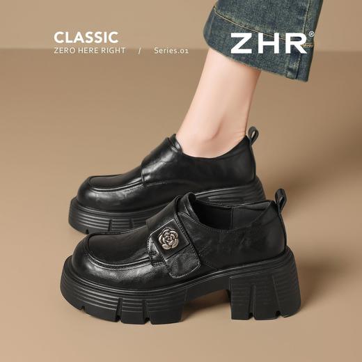 ZHR则则复古经典厚底增高乐福鞋2026春季新款百搭舒适通勤小皮鞋 商品图2