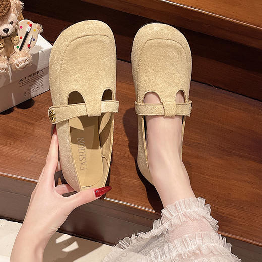 【YW】无忧购法式复古圆头单鞋女春季新款软底百搭玛丽珍鞋580（3.1截单后3-7天发货) 商品图3