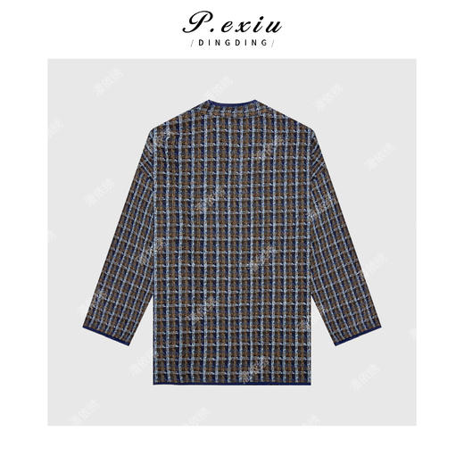 PanYiXiu/潘依绣英伦风撞色编织气质V领长袖外套 W-62715 商品图2