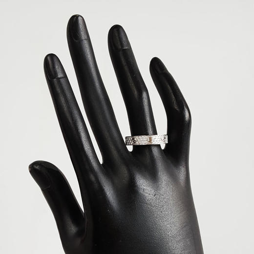 【95新】Cartier卡地亚LOVE系列B4083462 18K白金中宽版三排钻满天星LOVE戒指62号、宽度4.6mm中性款210126NJS13 商品图6