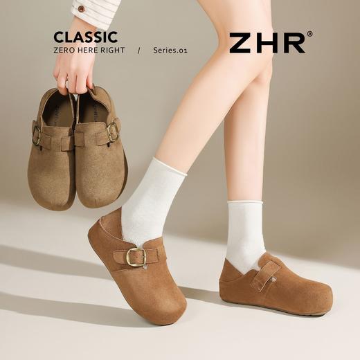 ZHR复古勃肯鞋女2026春季新款懒人一脚蹬两穿半拖鞋内增高休闲鞋 商品图9