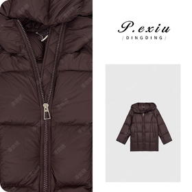 A008潘依绣丁丁宠粉【树莓可颂】90%白鸭绒加厚保暖连帽羽绒服B120