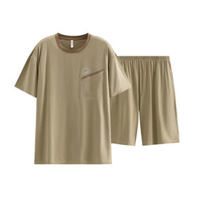 （合作款）芬腾新款男士睡衣春夏季纯棉短袖短裤家居服套装yc0309032