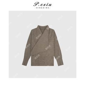 A008潘依绣丁丁宠粉浣熊-绒 羊-毛不规则设计感毛衣 Q34004