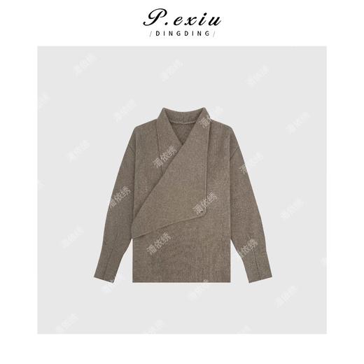 A008潘依绣丁丁宠粉浣熊-绒 羊-毛不规则设计感毛衣 Q34004 商品图0