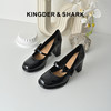 经典鲨2026春专柜款时尚圆头甜美蝴蝶结高粗跟玛丽珍单鞋女KW89-617061 商品缩略图2