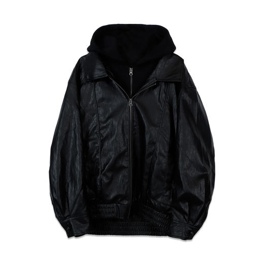 时尚个性连帽假两件质感皮衣-纪念日百货门店同款169148641 商品图4