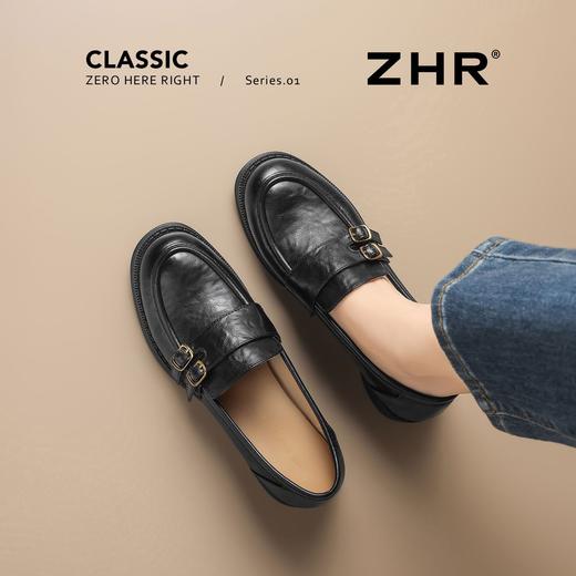ZHR则则复古手抓纹百搭平底乐福鞋2026春季新款轻便舒适气质单鞋 商品图2